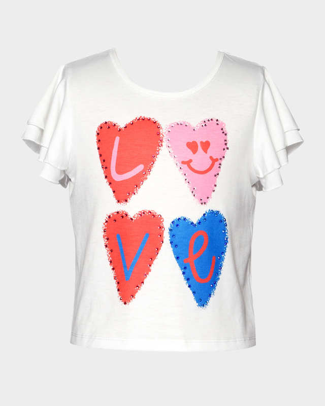 Girl's Love Embellished T-Shirt, Size 4-14